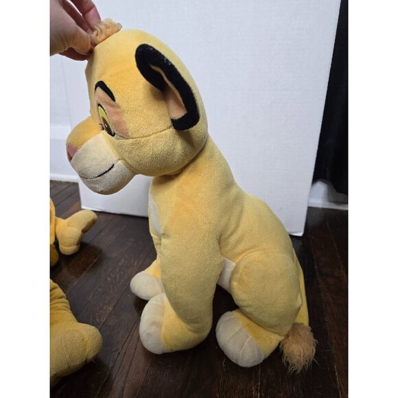 Vintage Disney Hasbro 2002 The Lion King Simba Plush 20" Set of 2 large - Picture 7 of 16